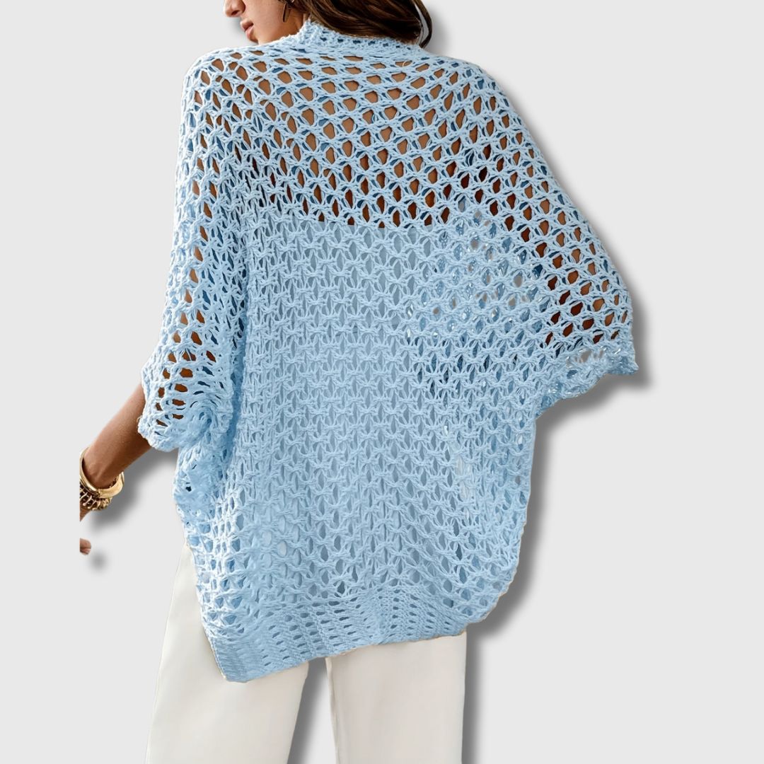 Eidvågen | Kort Åpen Heklet Cardigan for Kvinner