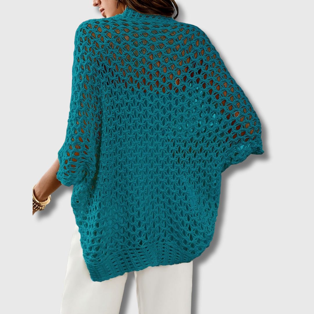 Eidvågen | Kort Åpen Heklet Cardigan for Kvinner