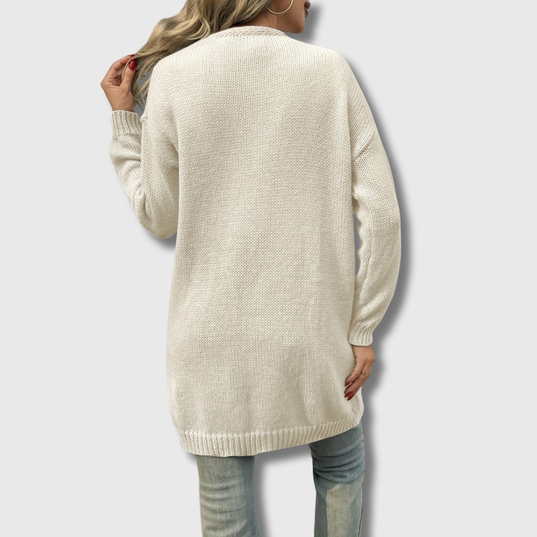 Vågset | Lang Ribbestrikket Cardigan for Kvinner