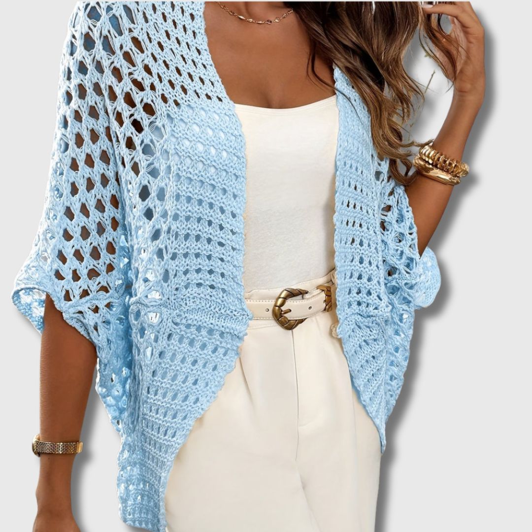 Eidvågen | Kort Åpen Heklet Cardigan for Kvinner