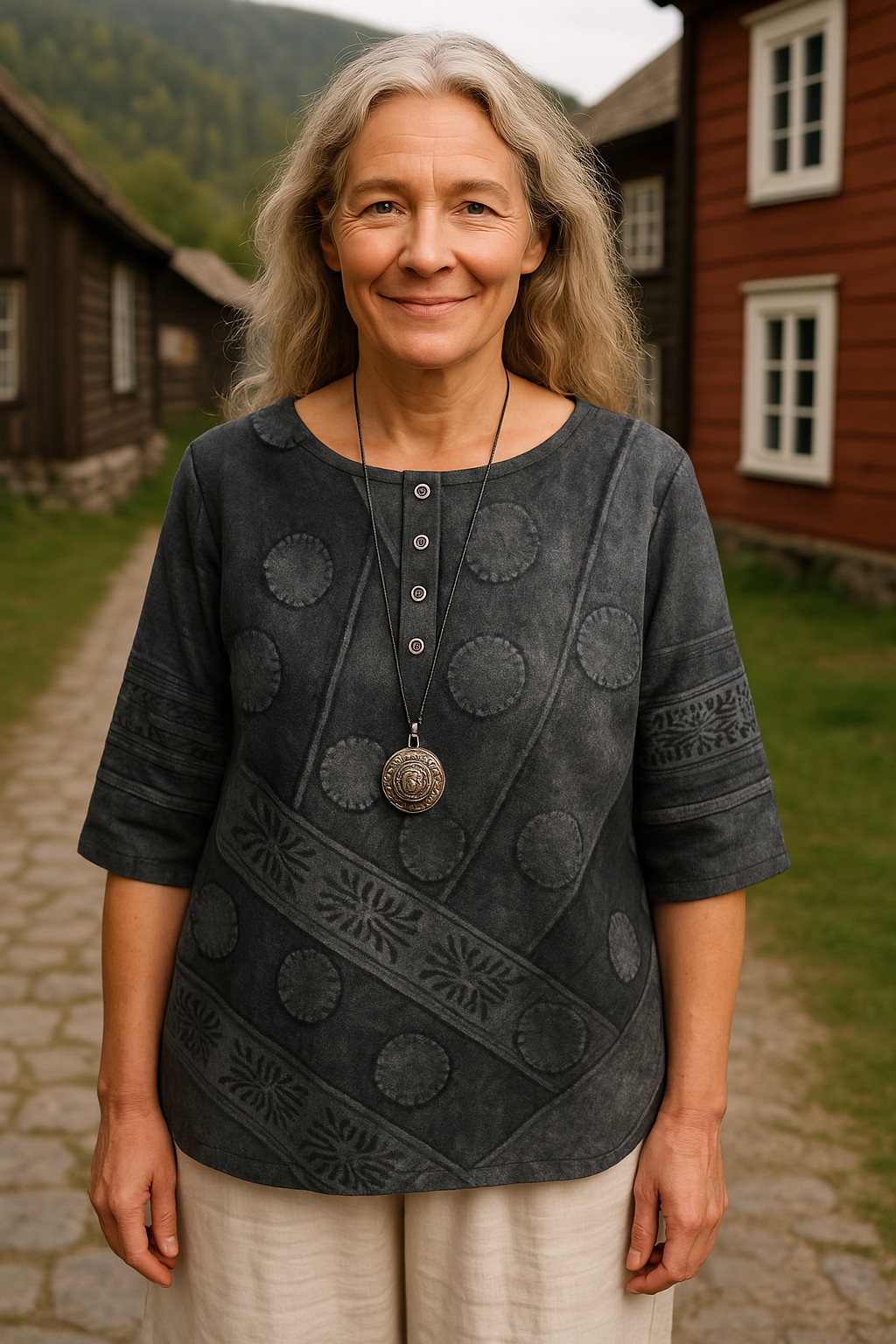 Embla | Komfortabel og Fargerik Topp med Halvlange Ermer