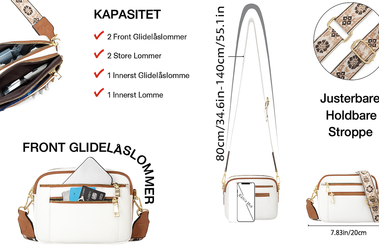 Arvida™ | Crossbody med fargerike stropper