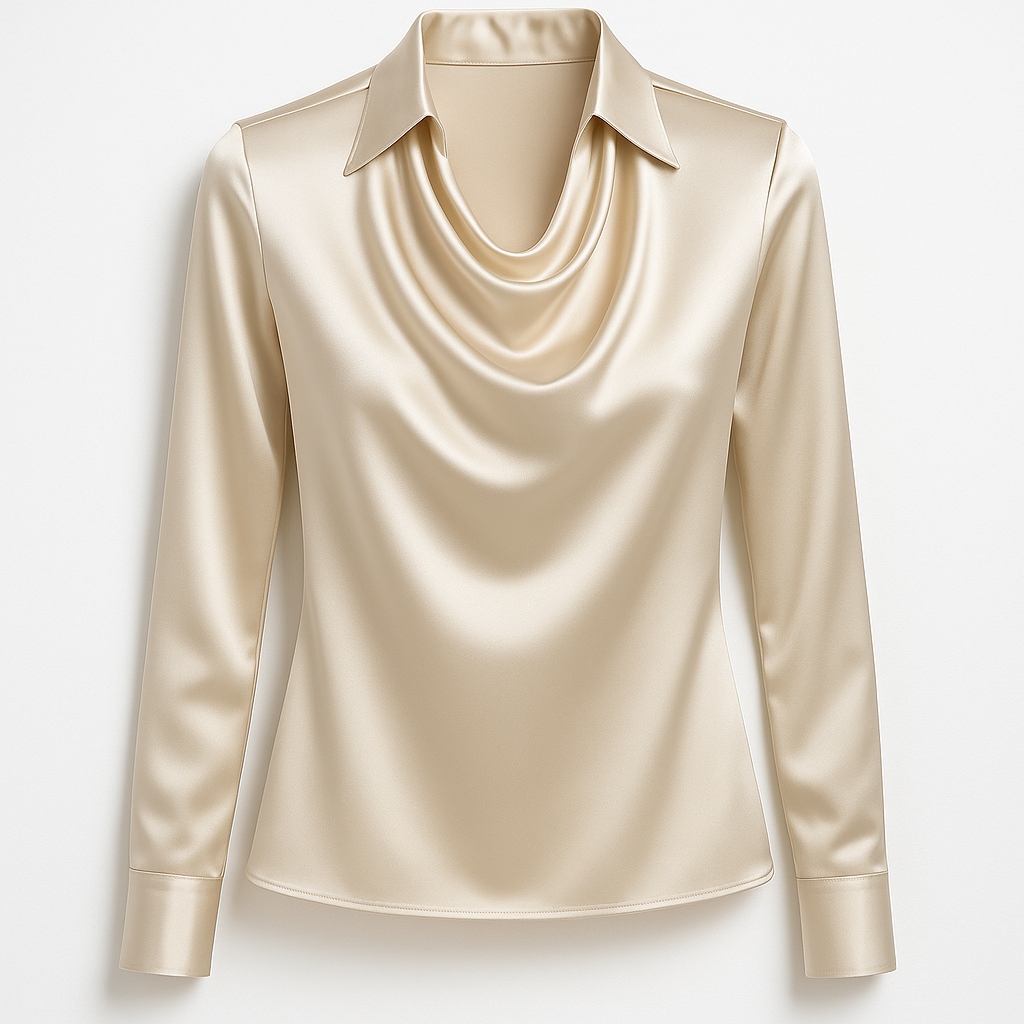 Signy | Elegant bluse med drapert hals