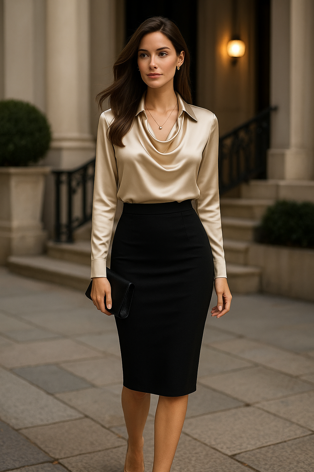 Signy | Elegant bluse med drapert hals