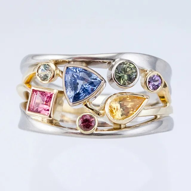 Évadne | Vintage Ring med Bunter Zirkonia