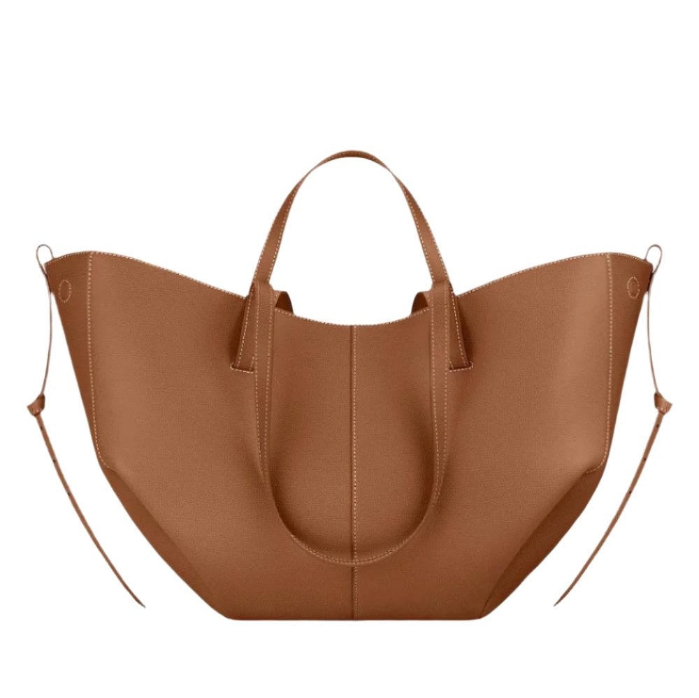 Mara | Taupe Skinn Toteveske i Oversized Design