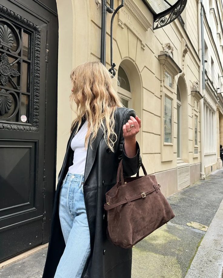 Camille | Elegant Håndveske i Semsket Skinn