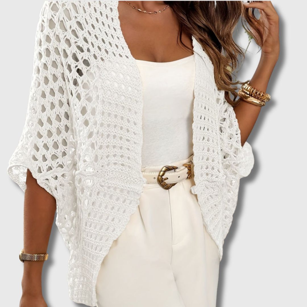 Eidvågen | Kort Åpen Heklet Cardigan for Kvinner