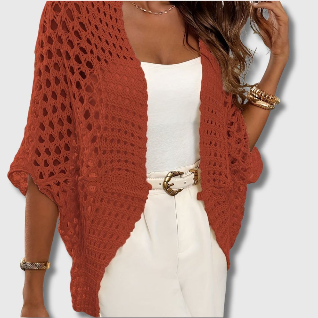 Eidvågen | Kort Åpen Heklet Cardigan for Kvinner