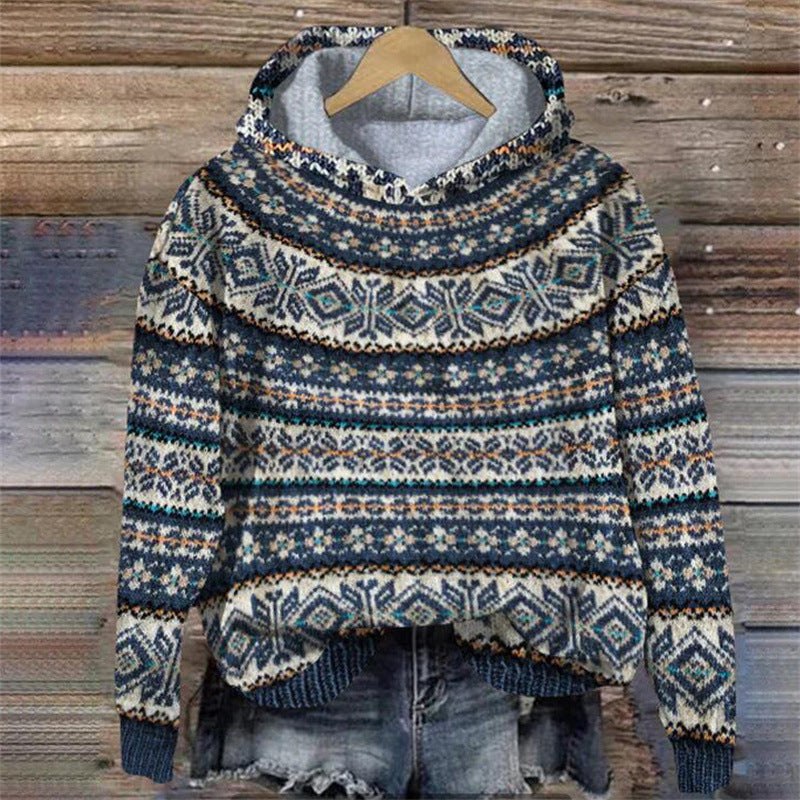 Karine - Etnisk Retro Hoodie