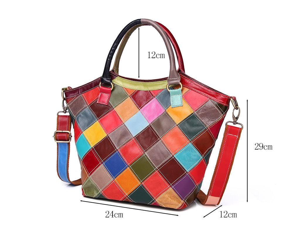 Gerdine | Fargerik Patchwork Skinnveske