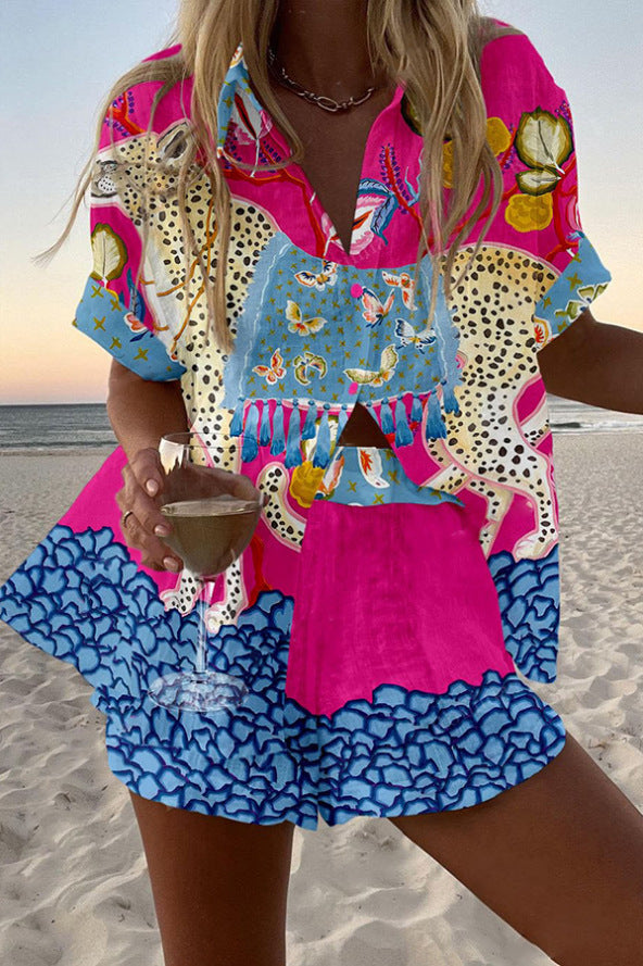 Agnès | Kort linsett med sommerfugltrykk