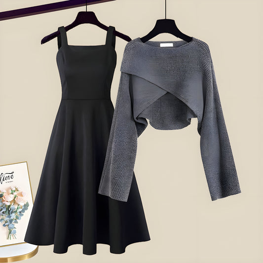 Hilde | Elegant Strikkekjole-Sett for Uanstrengt Stil