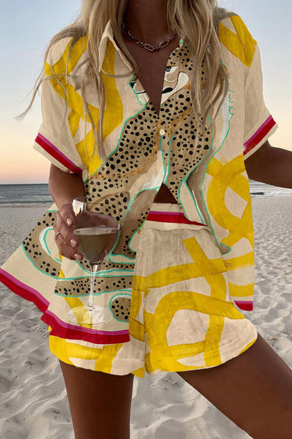 Estée | Kort linsett med leopardmønster