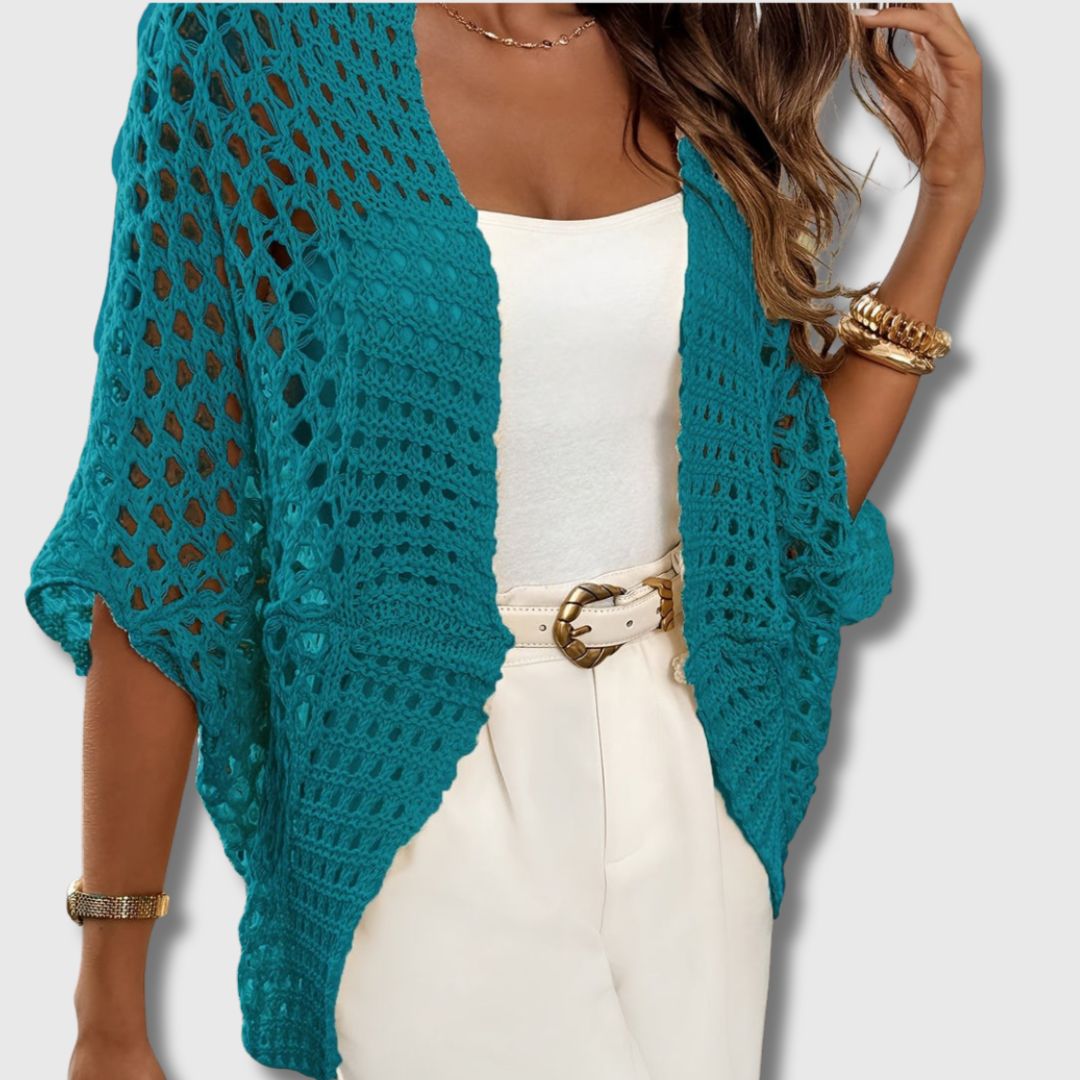 Eidvågen | Kort Åpen Heklet Cardigan for Kvinner