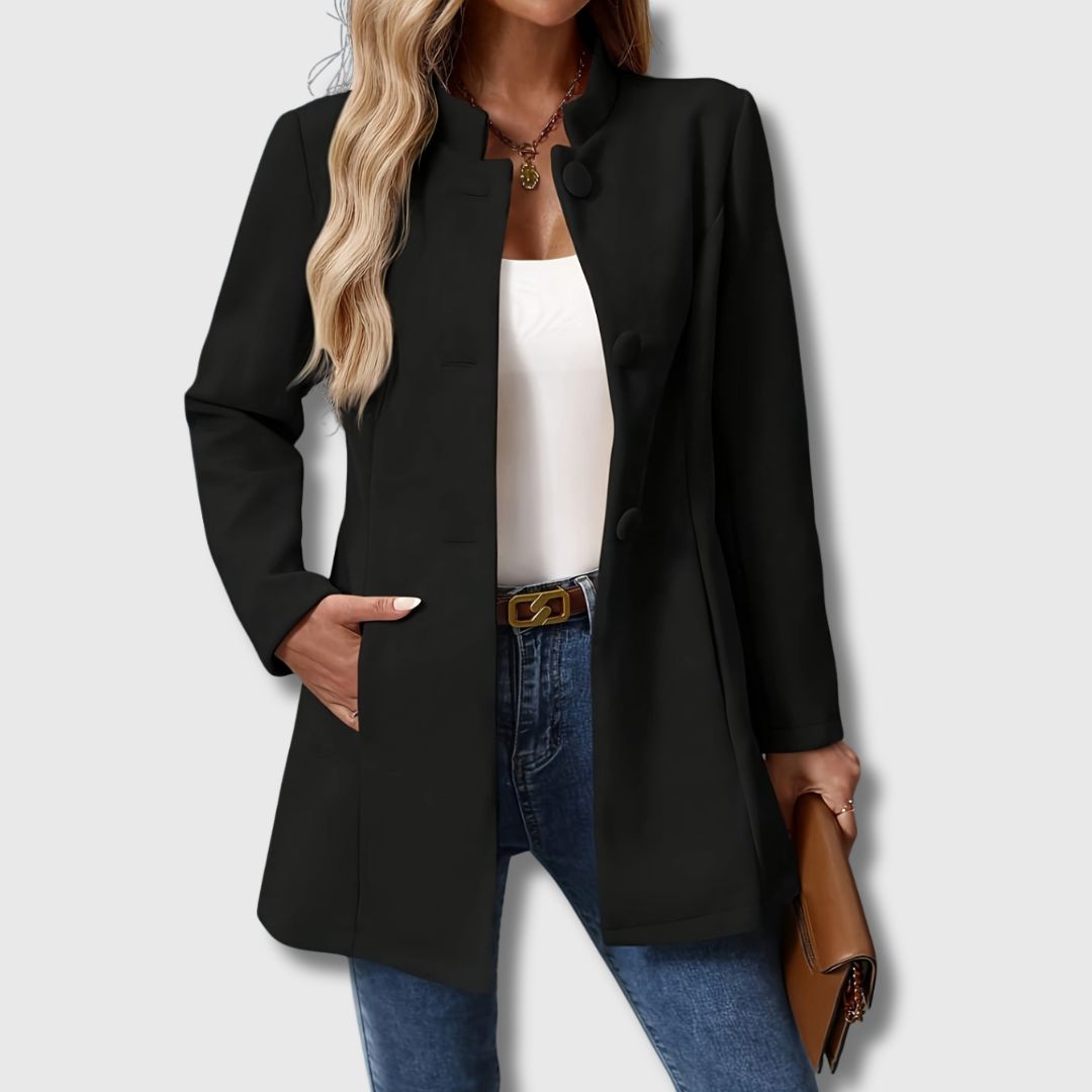 Thale | Elegant Lang Knappelukket Jakke