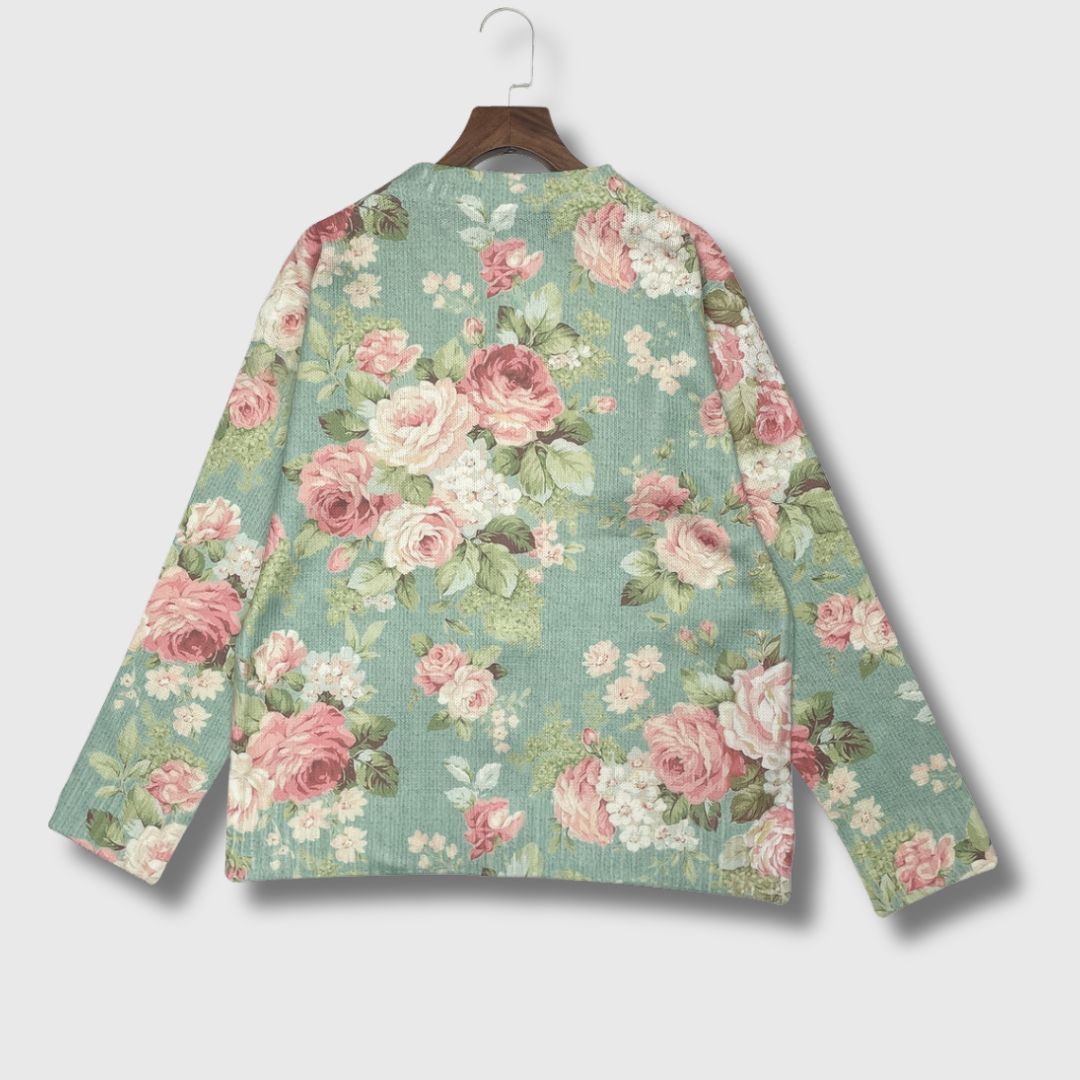 Gunvor | Blomstrete Cardigan med Knapper