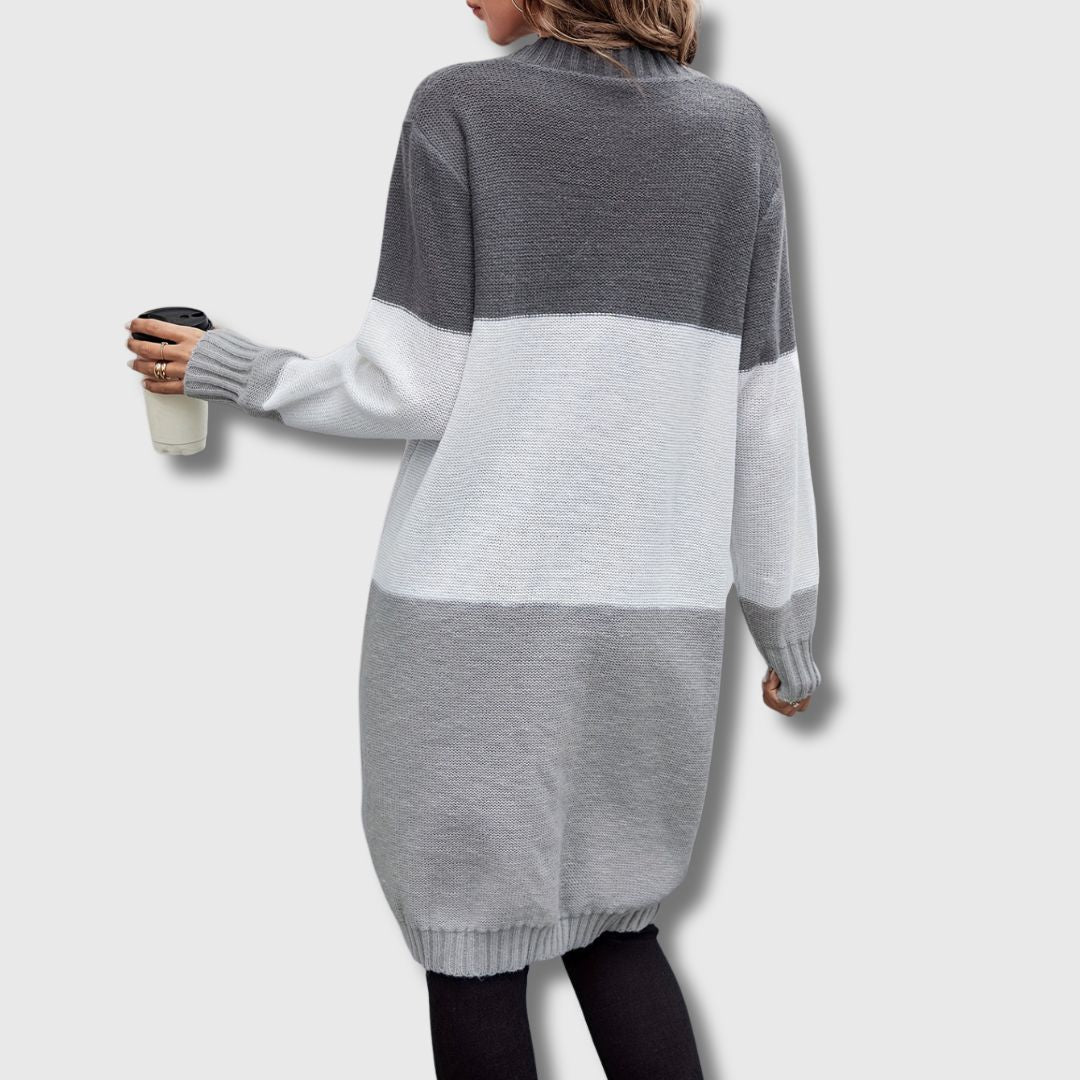 Astrid | Lang Cardigan med Moderne Lommer