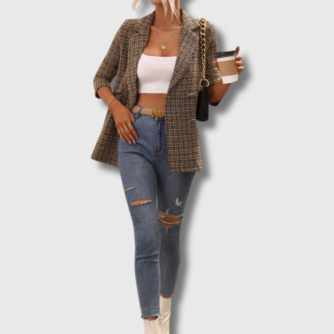 Maren | Dobbeltspent Mønstret Blazer