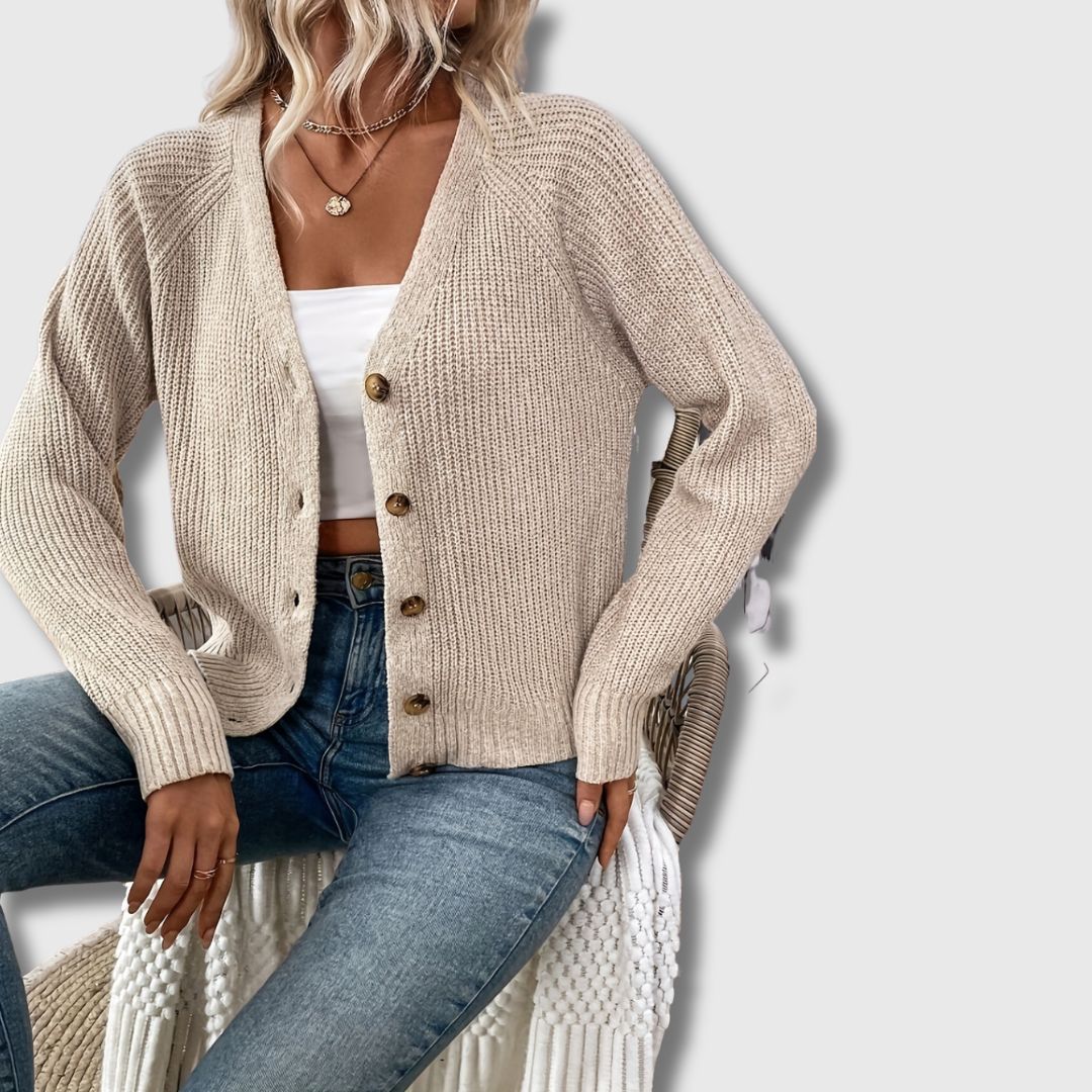 Ingeborg | Cardigan med V-hals og Knapper