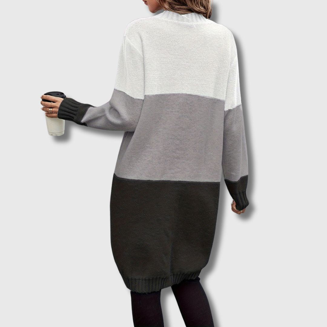 Astrid | Lang Cardigan med Moderne Lommer