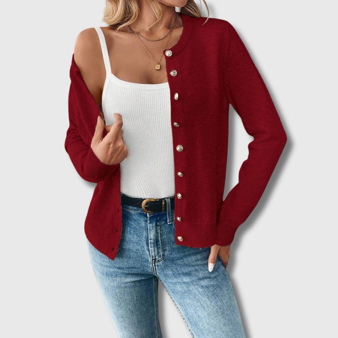 Johanne | Klassisk Cardigan med Perleknapper