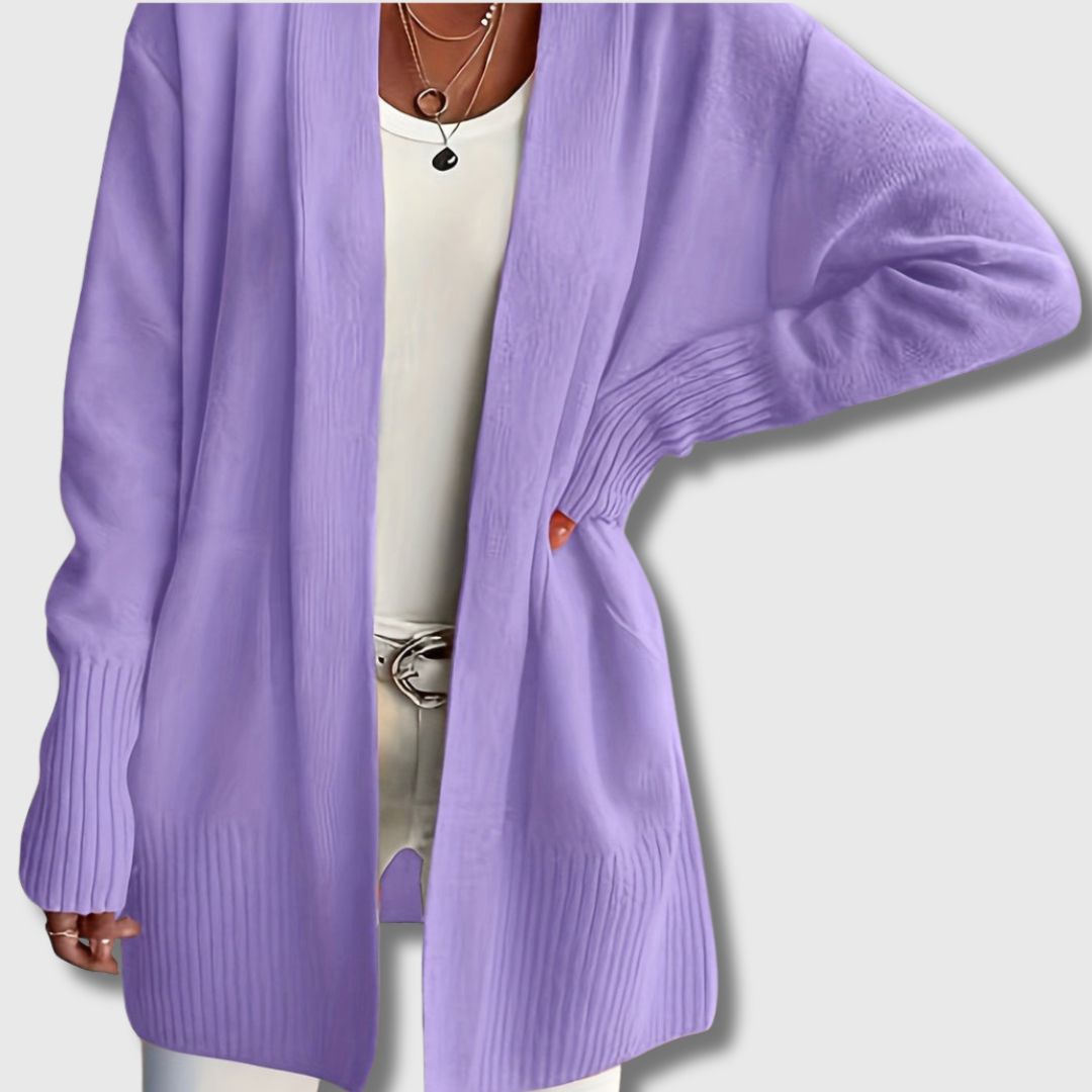 Hjørdis | Lang Cardigan med Åpen Front
