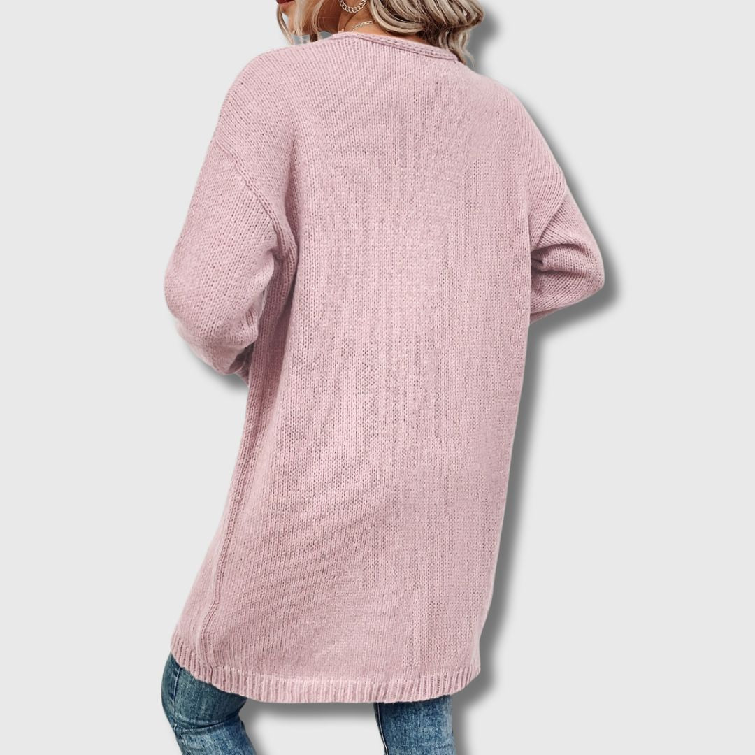 Vågset | Lang Ribbestrikket Cardigan for Kvinner