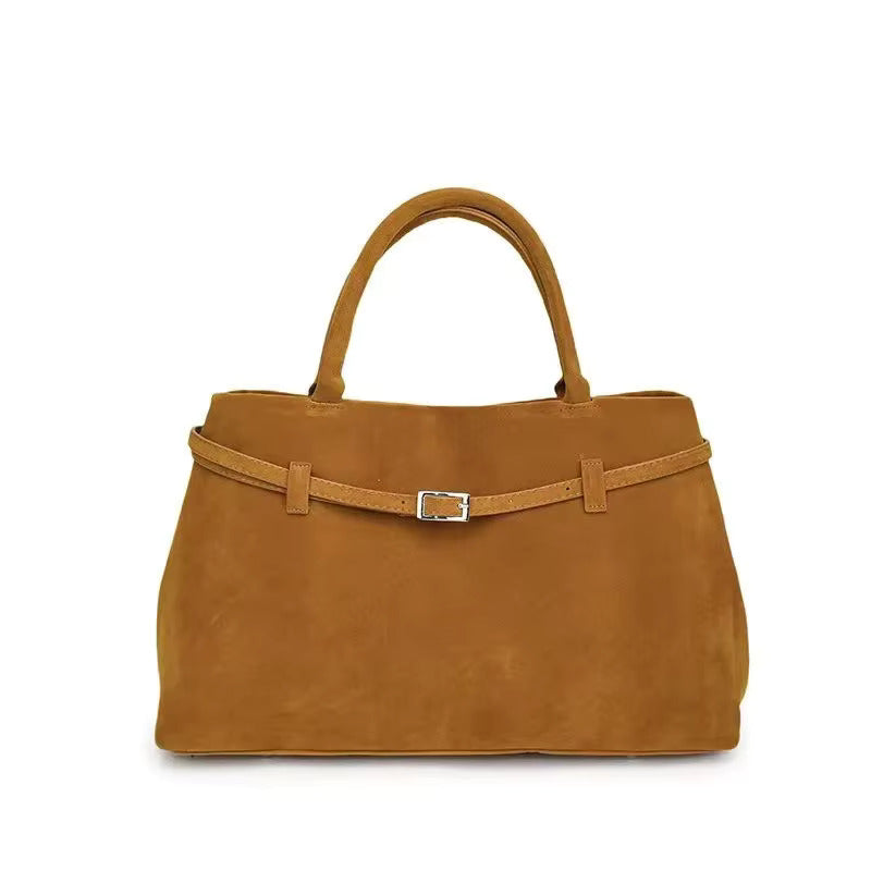 Camille | Elegant Håndveske i Semsket Skinn