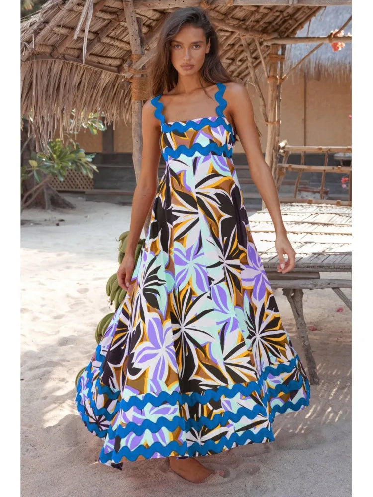 Solana - Elegant Blomster Maxi Kjole