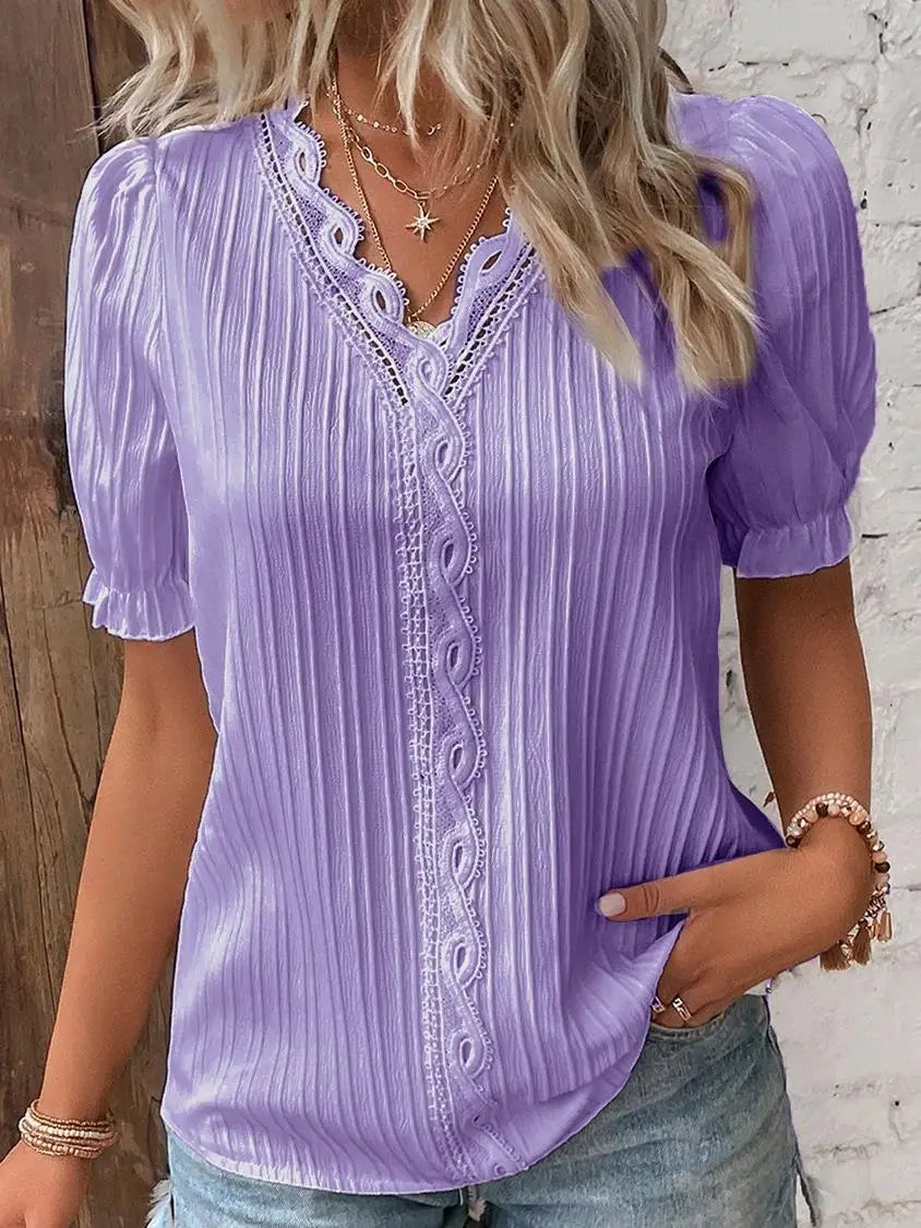 Mélissa | Elegant Bluse med Delikate Detaljer
