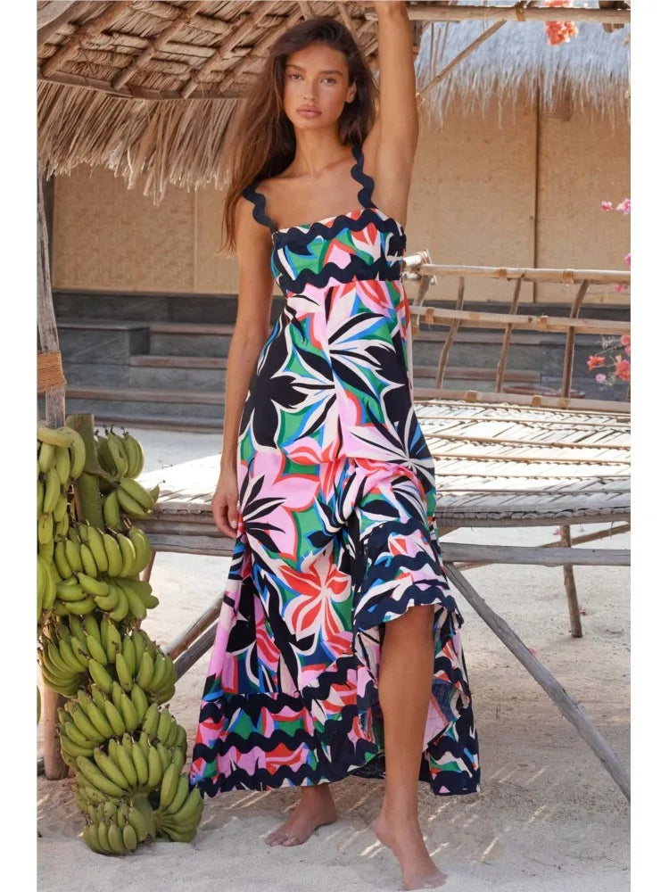 Solana - Elegant Blomster Maxi Kjole