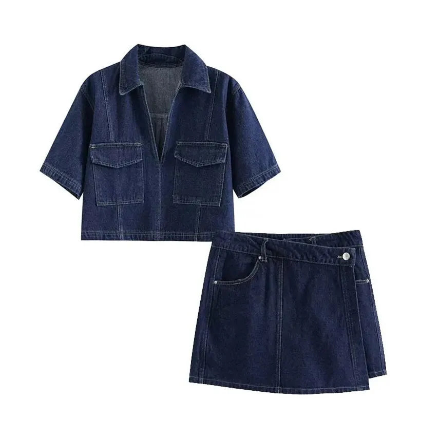 Pernille | V-Hals Denim Sett