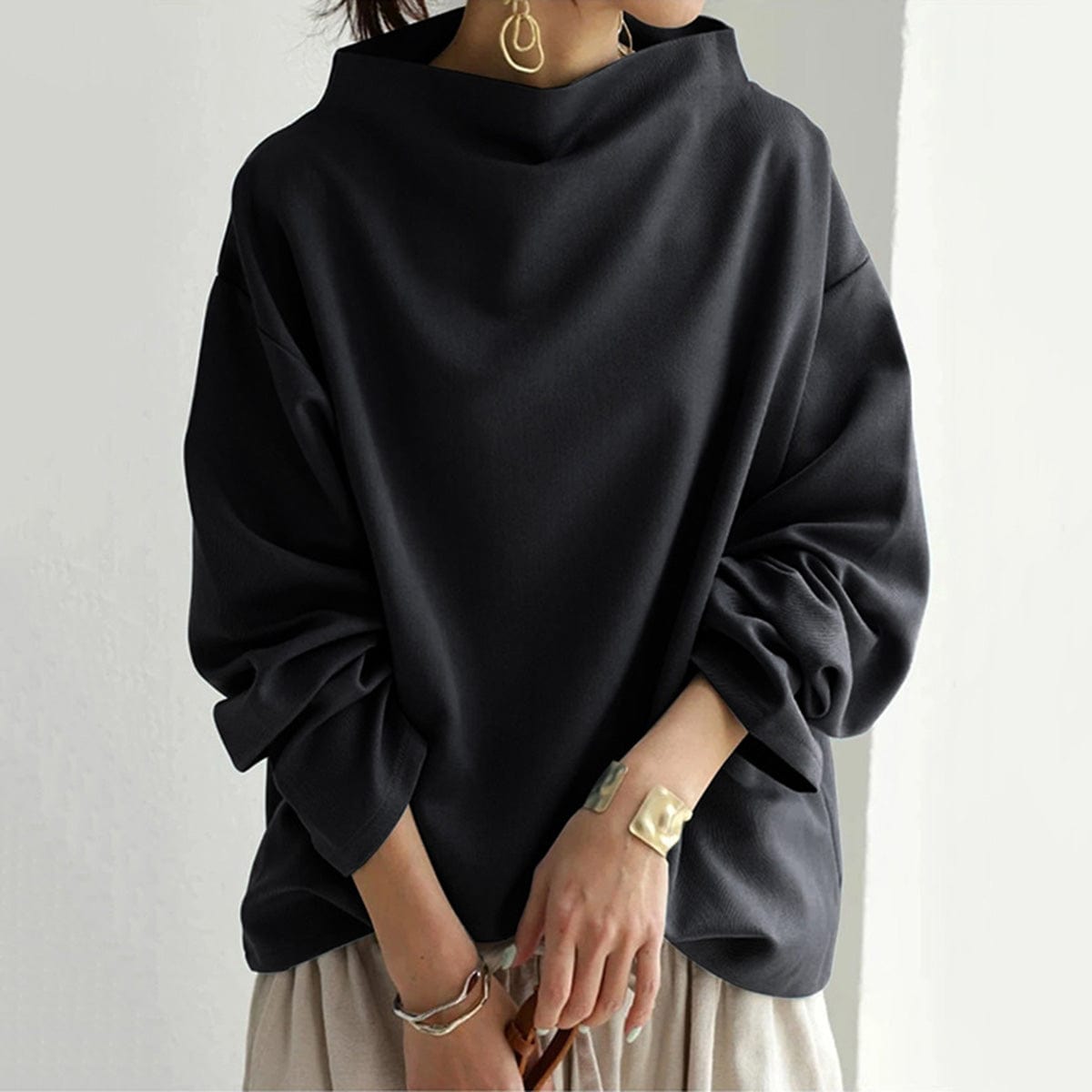 Bergitta | Elegant Høyhalset Topp