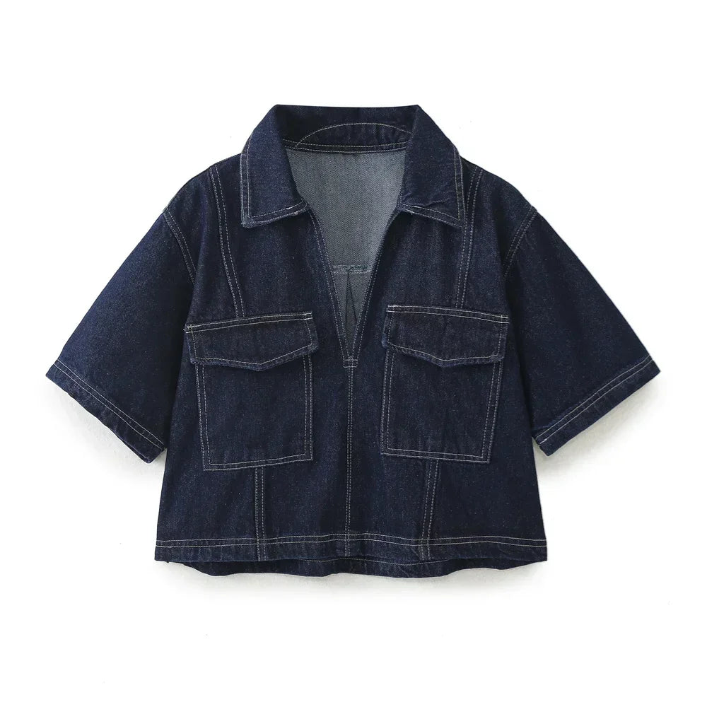 Pernille | V-Hals Denim Sett