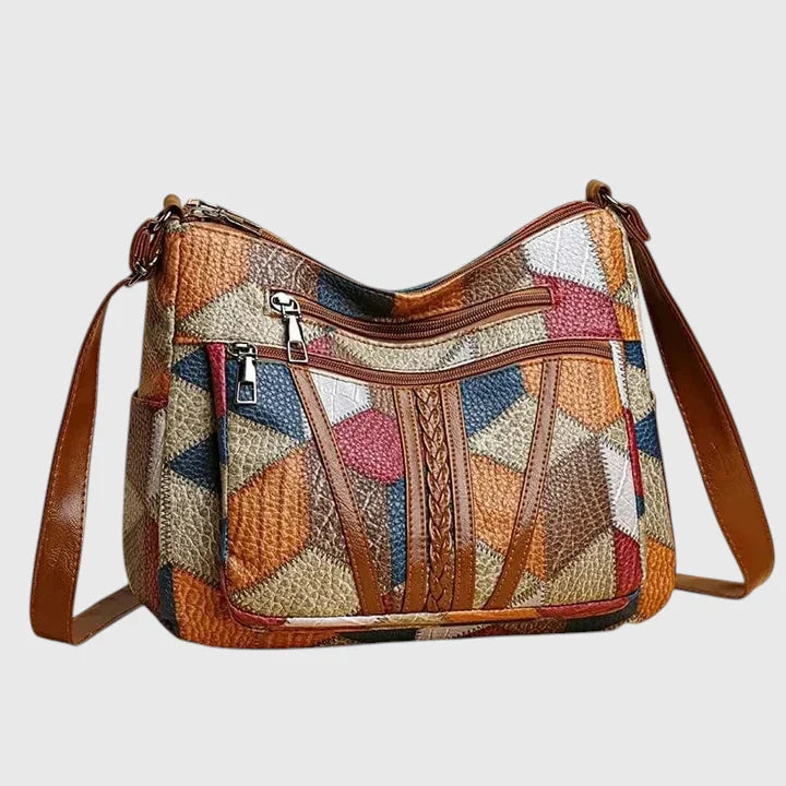 Maya | Unik Skulderveske med Patchwork-Detaljer