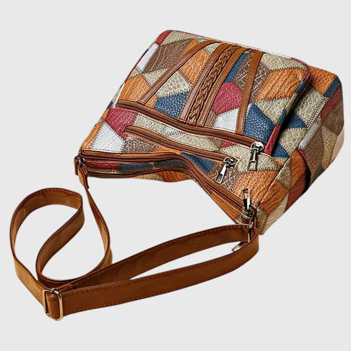 Maya | Unik Skulderveske med Patchwork-Detaljer