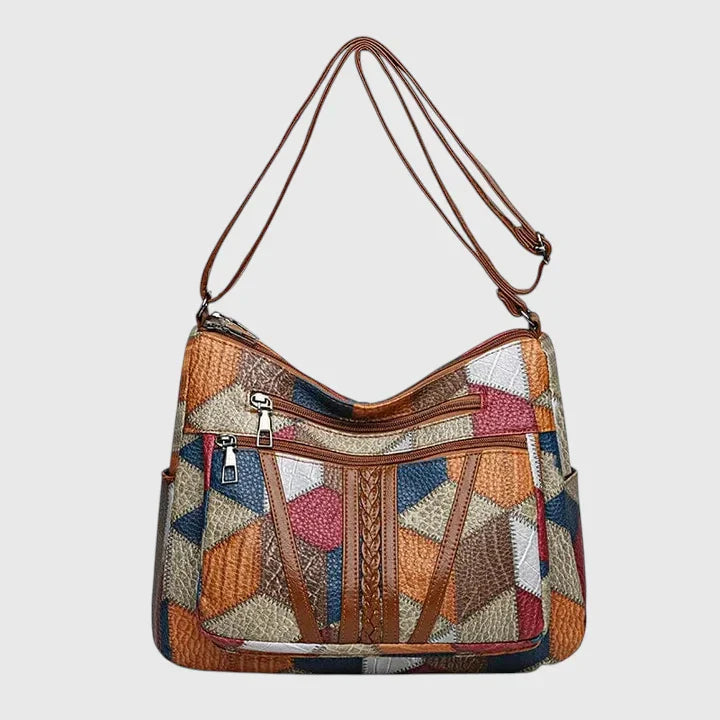 Maya | Unik Skulderveske med Patchwork-Detaljer