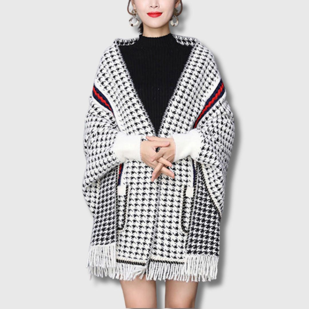 Alva | Cardigan med Patchwork og Eleganse