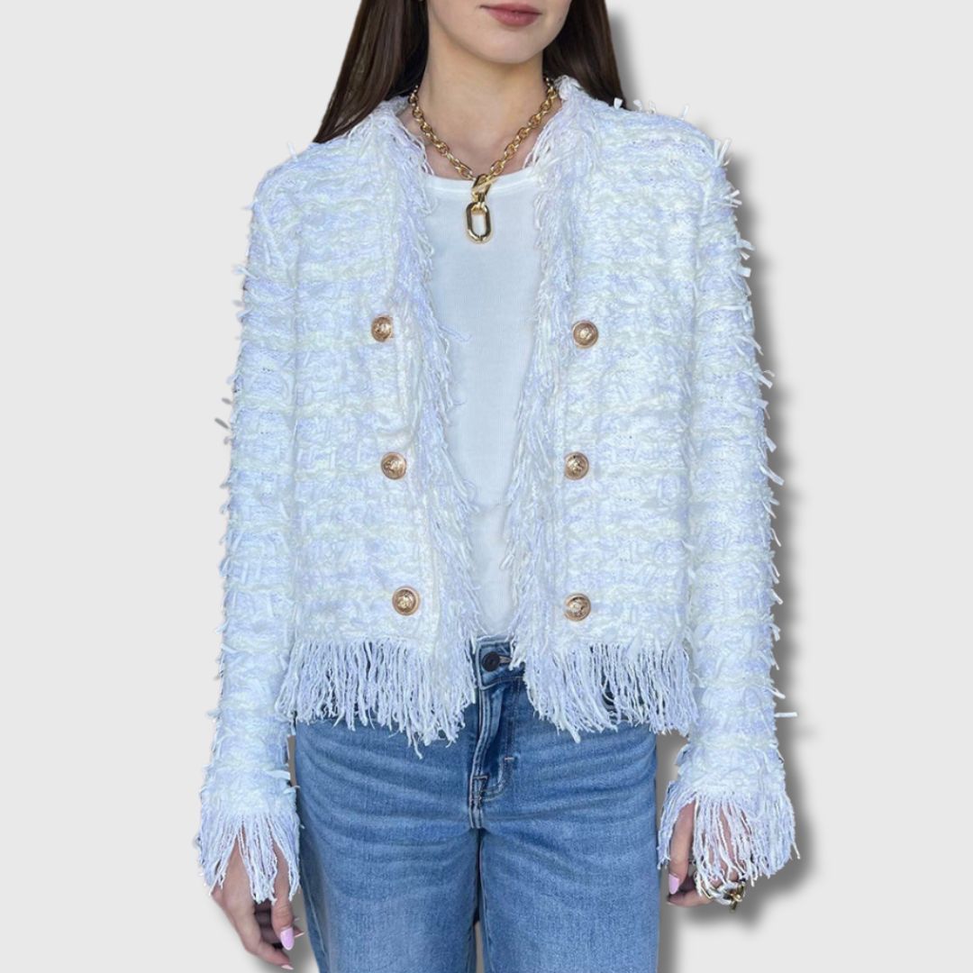 Soline | Cardigan med Frynser og Eleganse