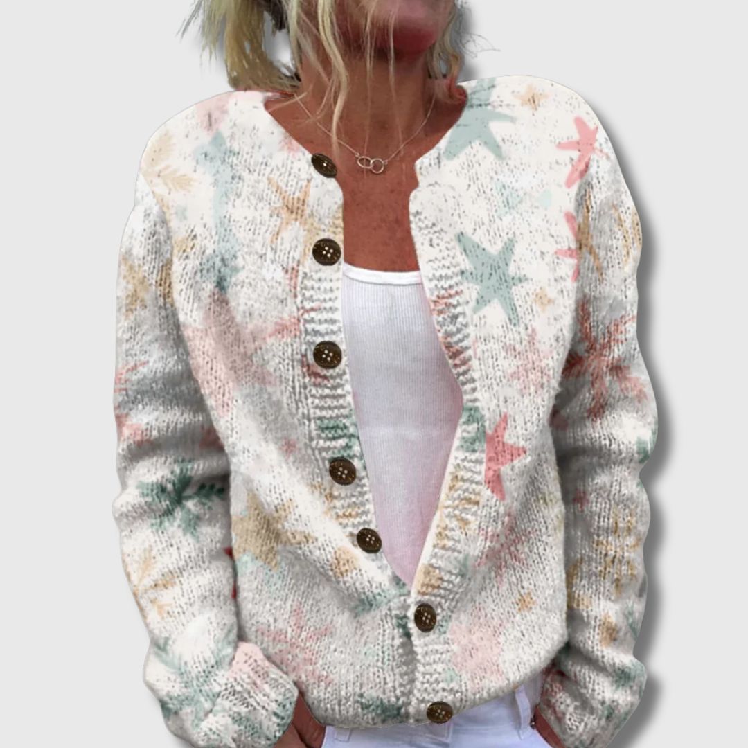 Josefine | Stjernemønstret Cardigan med Knapper