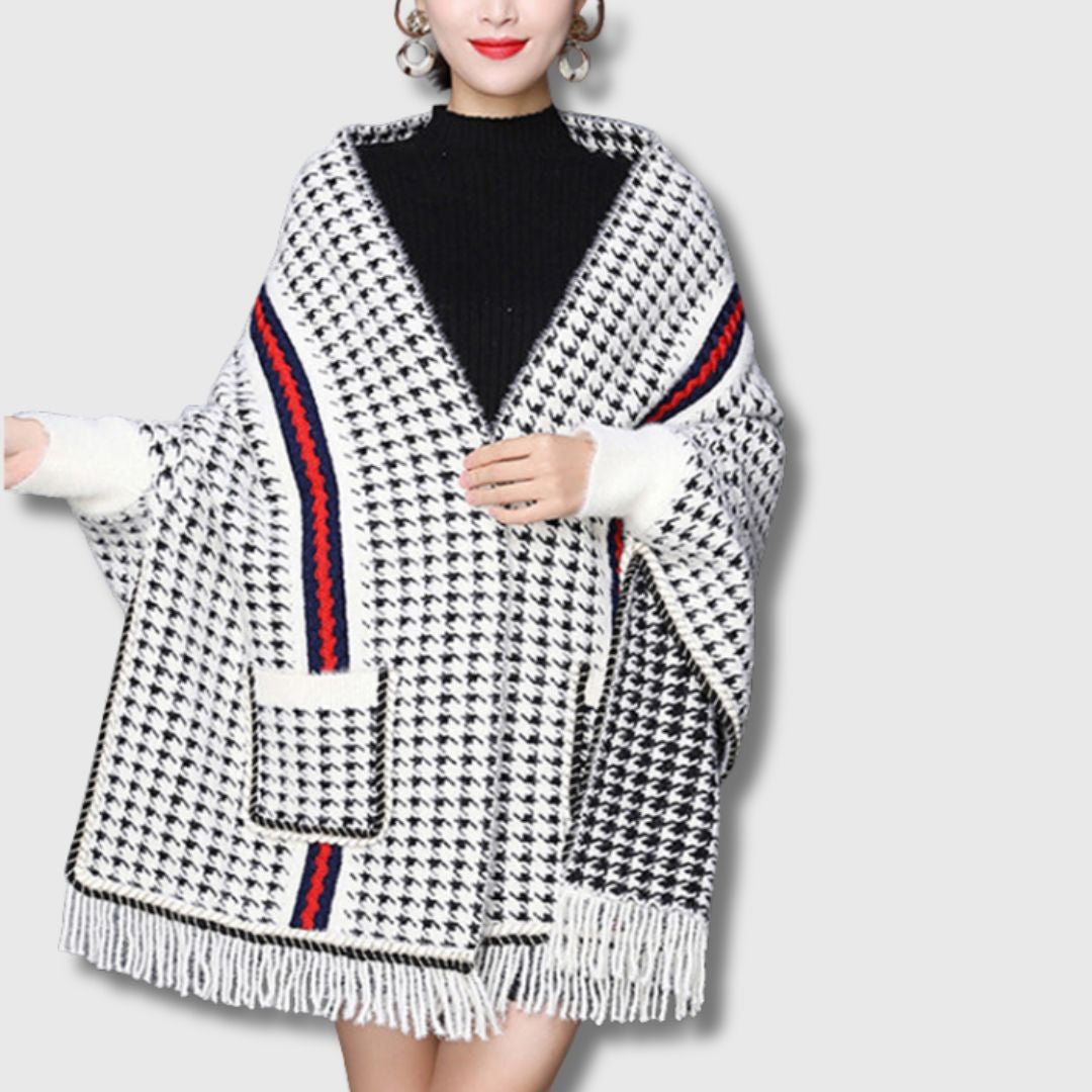Alva | Cardigan med Patchwork og Eleganse