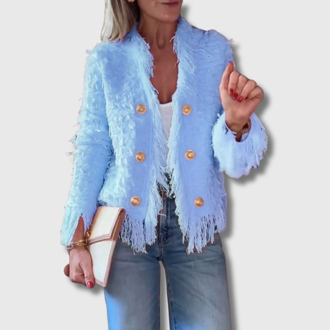 Soline | Cardigan med Frynser og Eleganse
