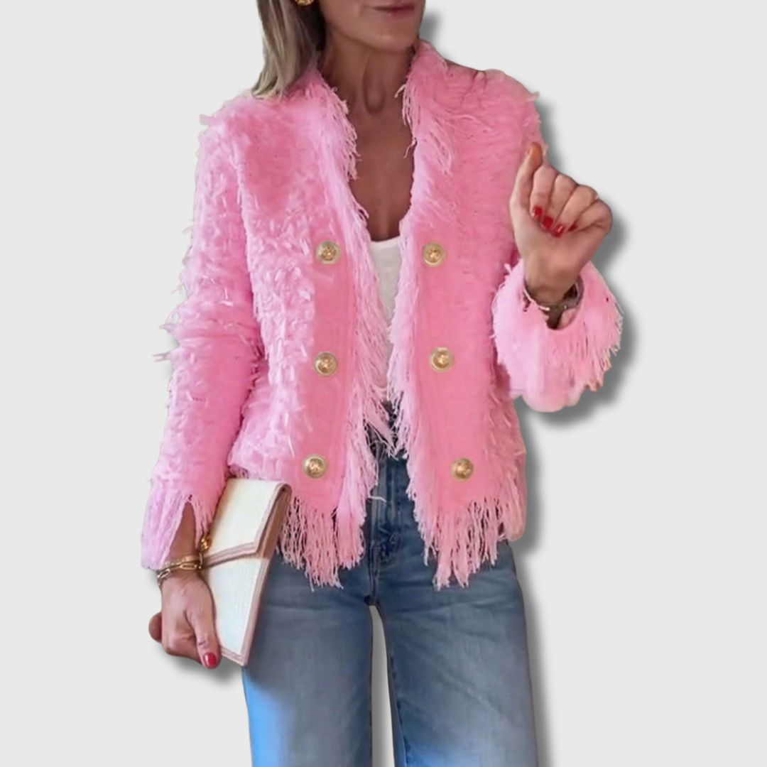Soline | Cardigan med Frynser og Eleganse