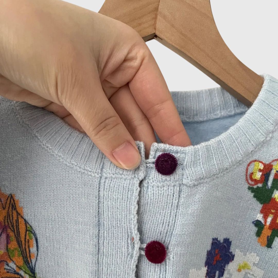Astrid | Blomstret Cardigan med Knapper