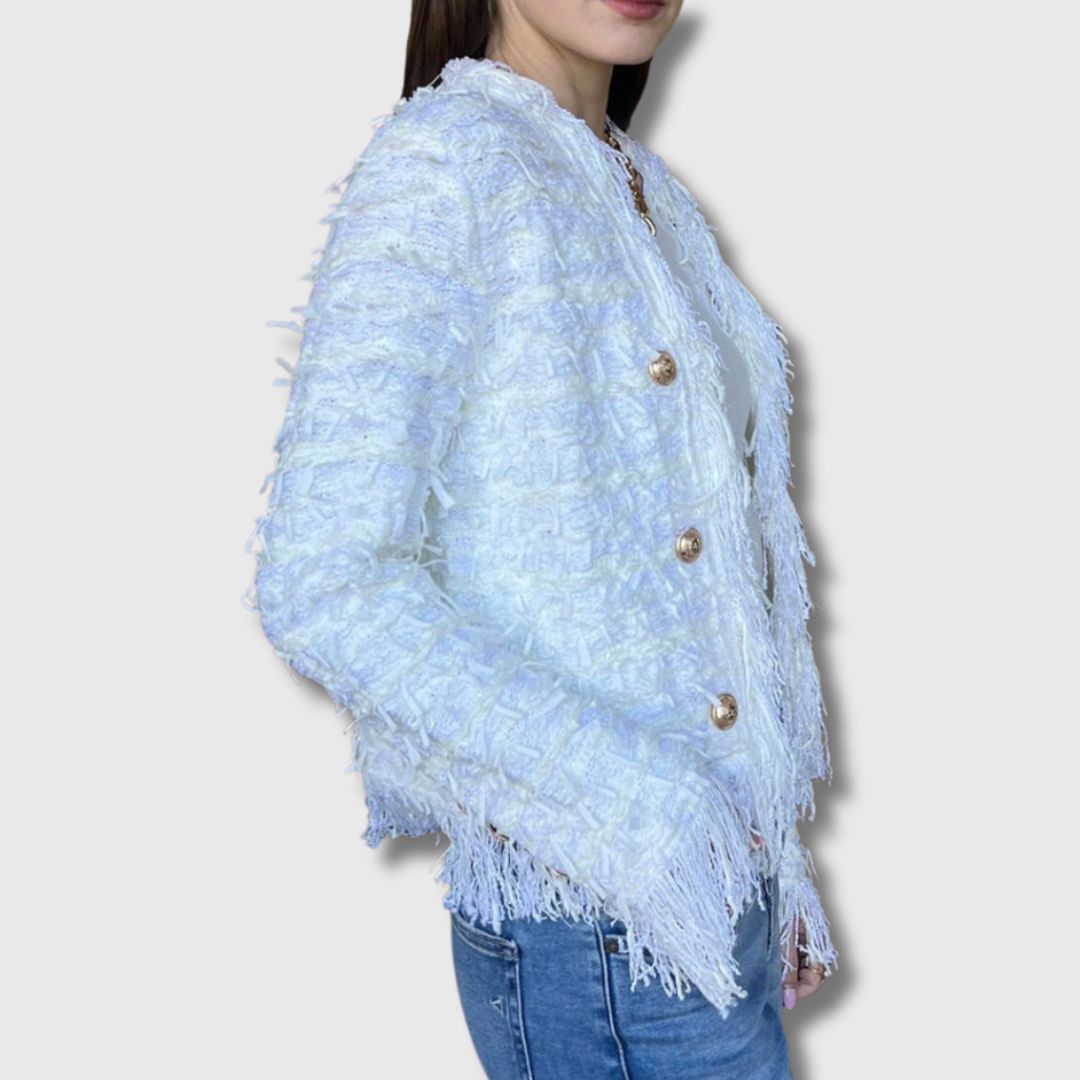 Soline | Cardigan med Frynser og Eleganse