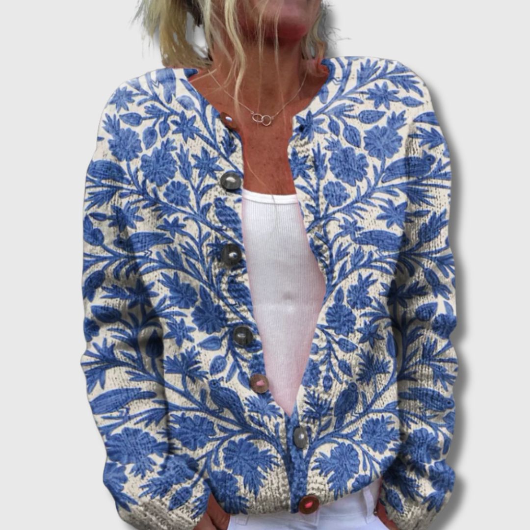Vilde | Blomstret Cardigan med Knapper