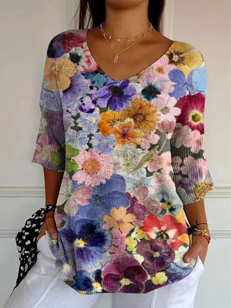 Gyda | Bluse med Fargerik Eleganse