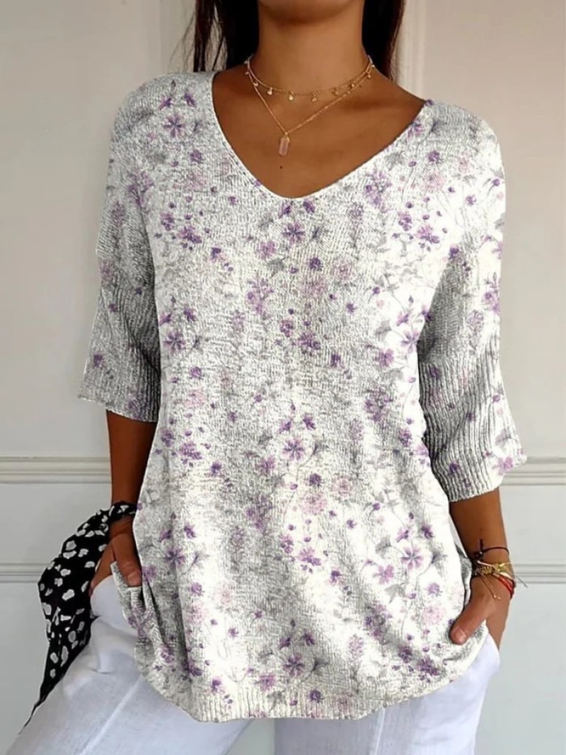 Olava | Bluse med Delikat Mønster