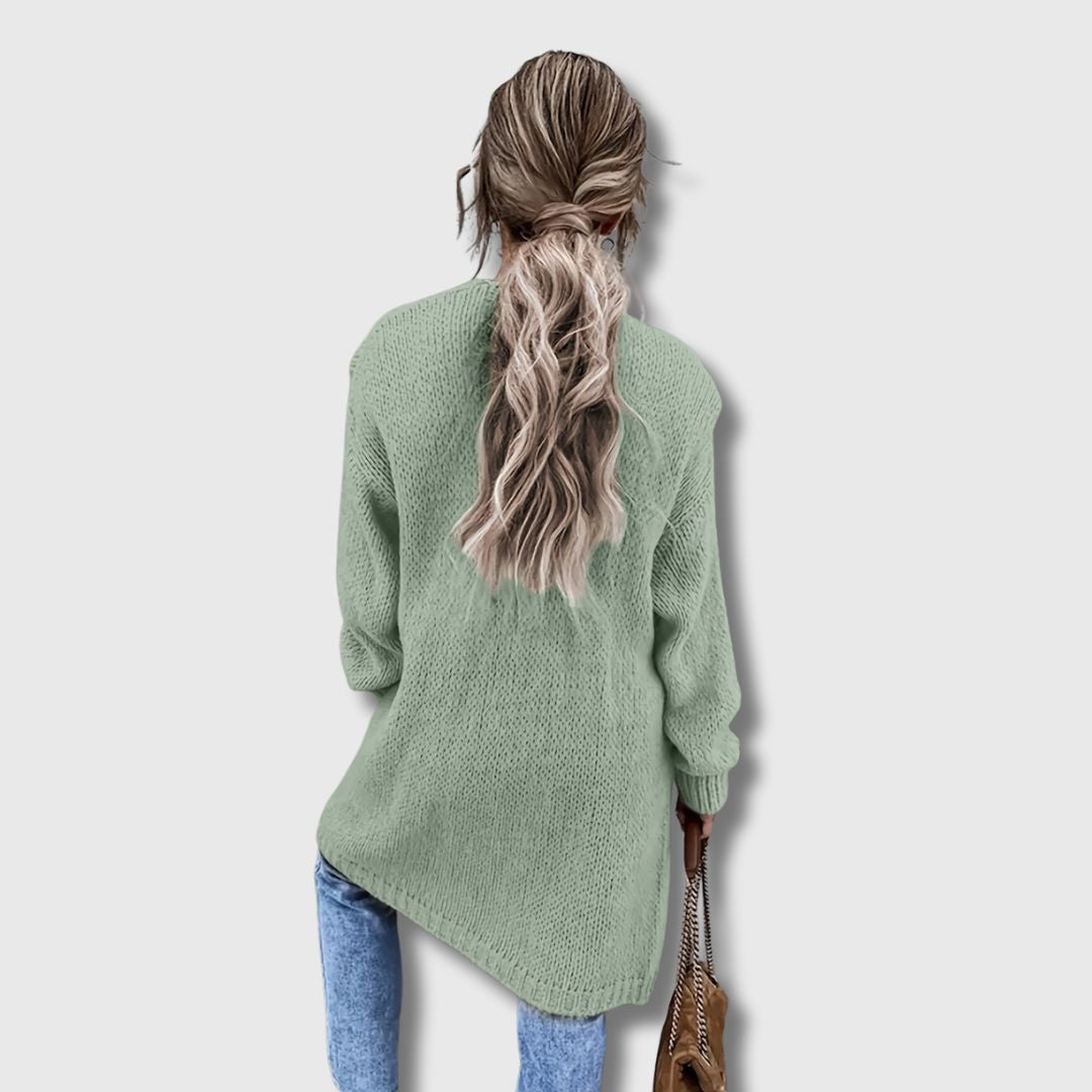 Vågset | Lang Ribbestrikket Cardigan for Kvinner